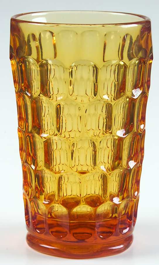 Thumbprint Colonial Amber 10 Oz Flat Tumbler by Fenton-1