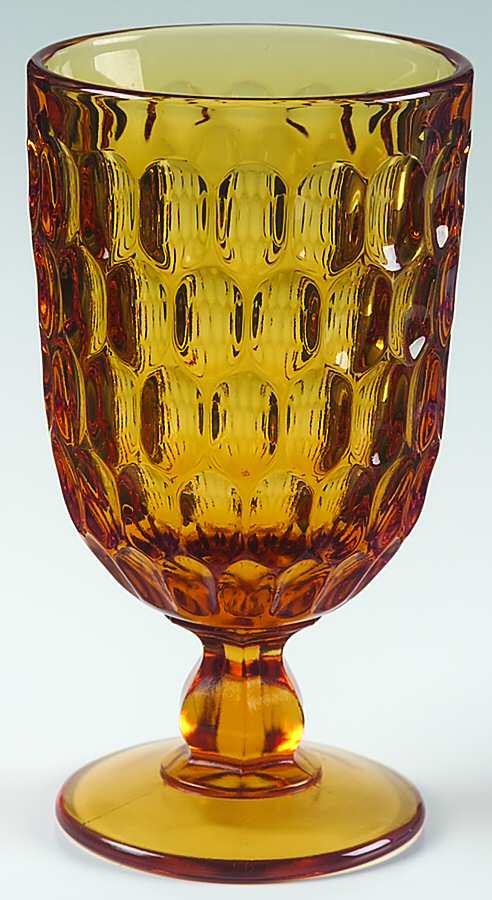 Thumbprint Colonial Amber 13 Oz Footed Tumbler by Fenton-1