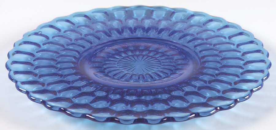 Thumbprint Colonial Blue Luncheon Plate by Fenton-1