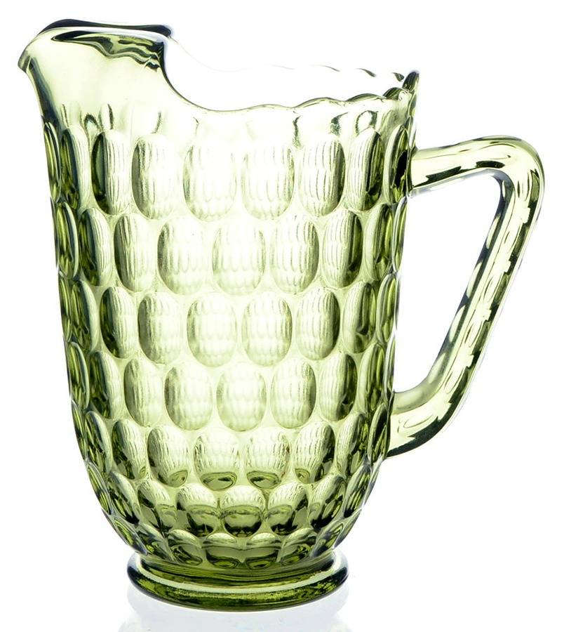 Thumbprint Colonial Green 64 Oz Pitcher by Fenton-1
