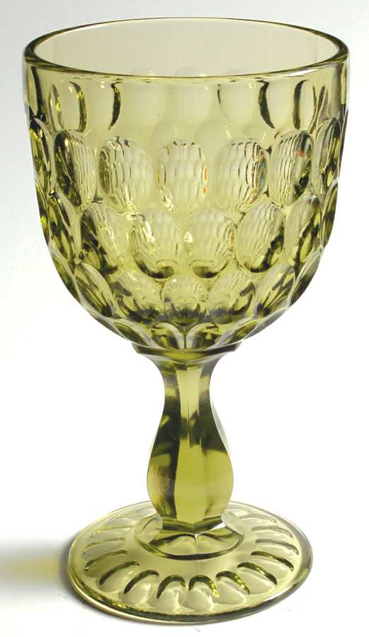 Thumbprint Colonial Green Chalice by Fenton-1