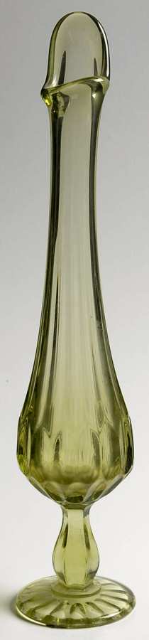 Thumbprint Colonial Green 11"-14" Small Swung Vase by Fenton-1
