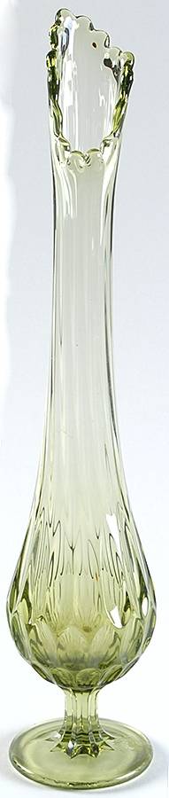 Thumbprint Colonial Green 12"-16" Swung Bud Vase by Fenton-1