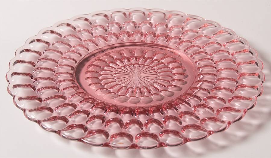 Thumbprint Colonial Pink Luncheon Plate by Fenton-1