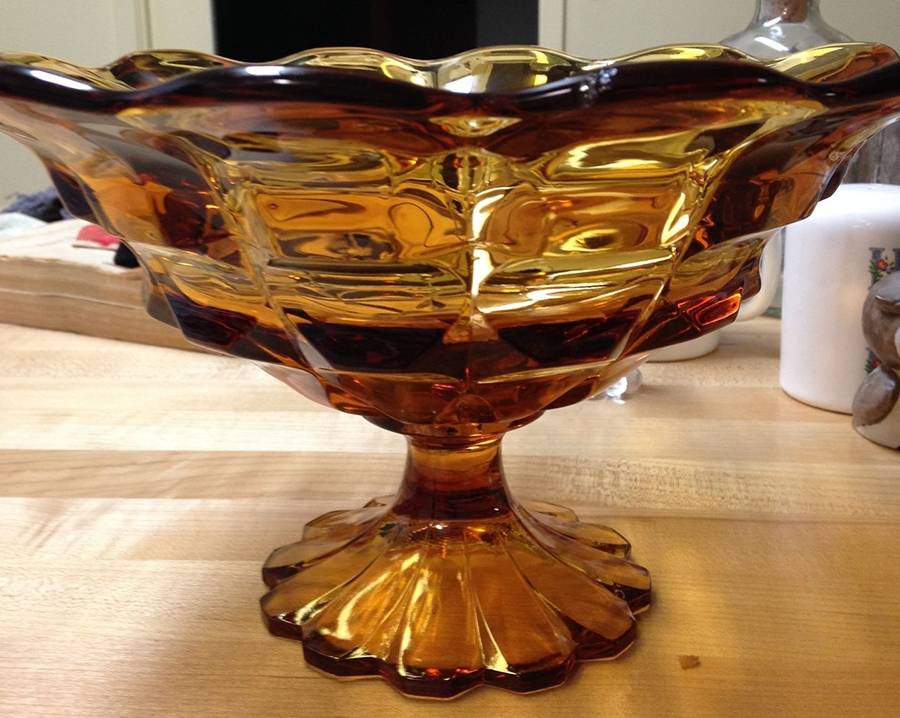Valencia Amber Footed Bowl by Fenton-1