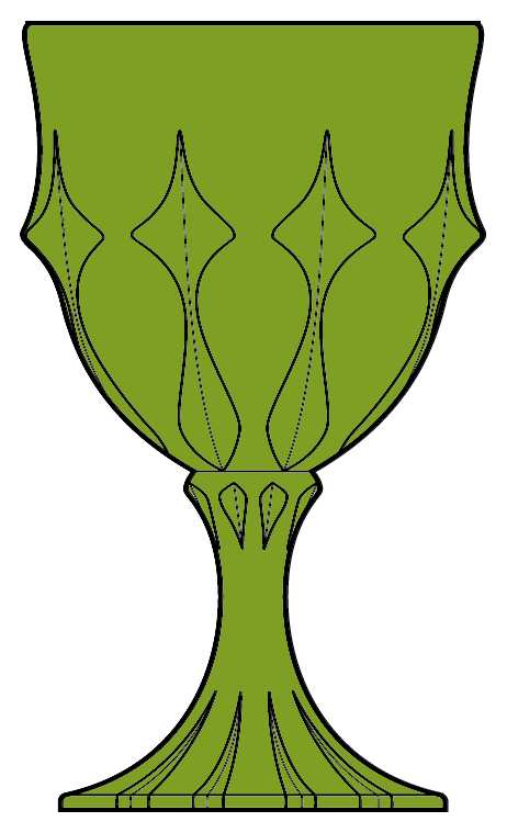 Valencia Colonial Green Water Goblet by Fenton-1