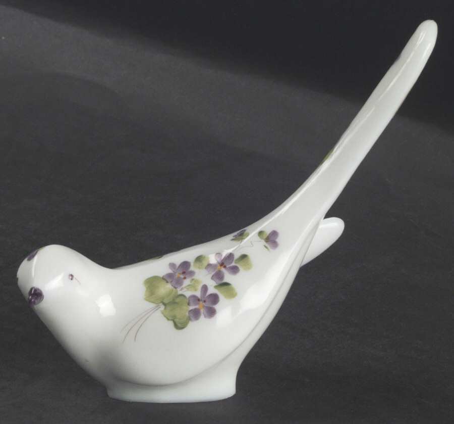 Violets In The Snow Happiness Bird Figurine by Fenton-1