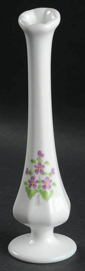 Violets In The Snow Bud Vase by Fenton-1