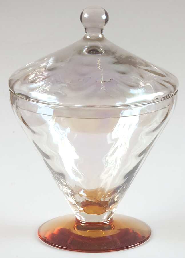 5082-5282 Amber (Iridized Bowl) Candy Jar & Lid by Fostoria-1
