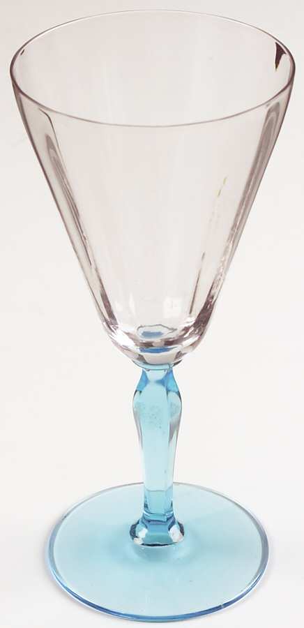 5082-5282 Blue (Electric Blue Stem) Water Goblet by Fostoria-1