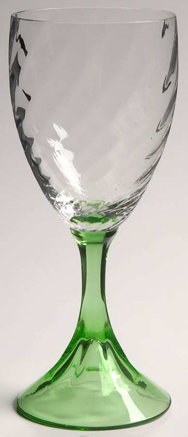 5083 Green (Green Stem) Water Goblet by Fostoria-1