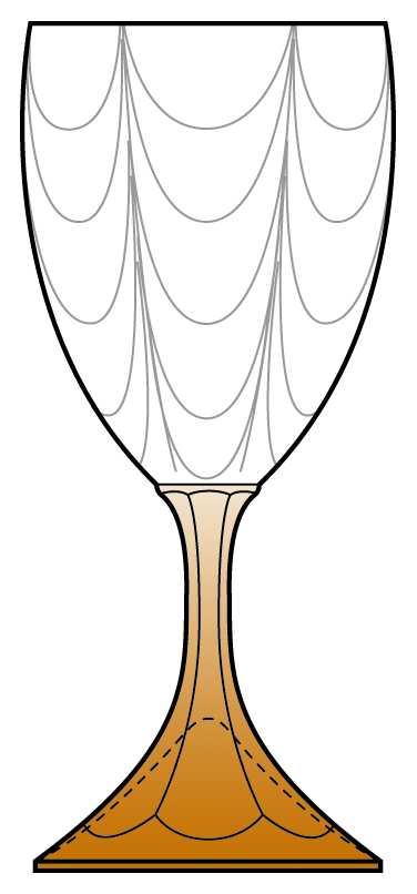 5083 Amber (Loop Optic) Water Goblet by Fostoria-1