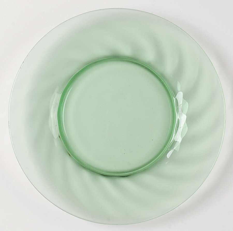 5083 Green (Spiral Optic) Luncheon Plate by Fostoria-1