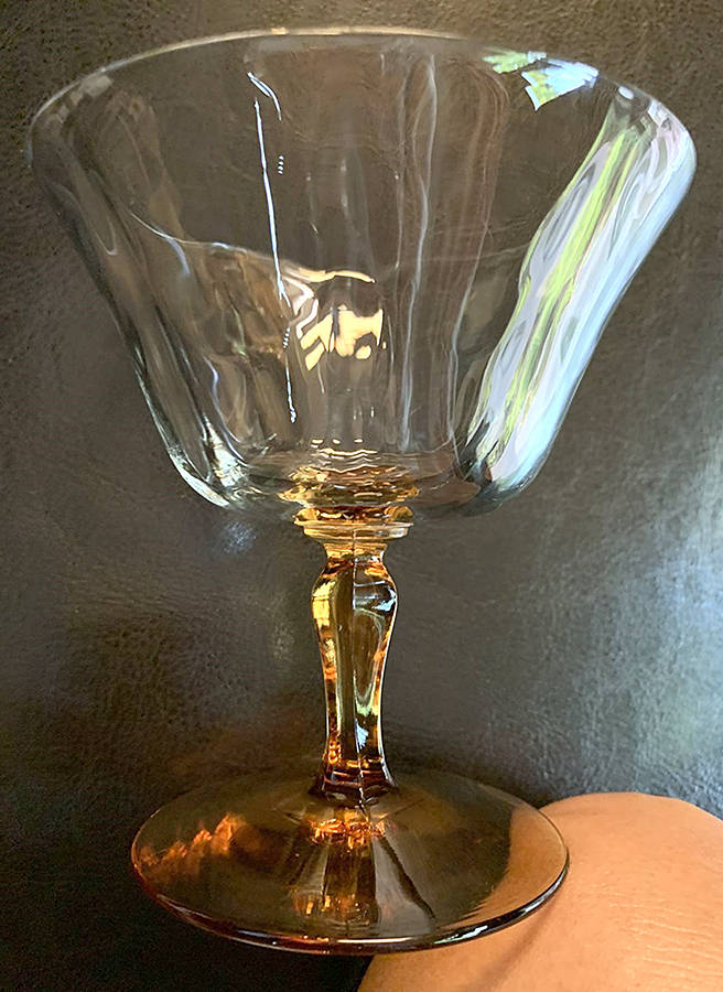 5093 Amber (Optic Loop, Amber Stem) Low Sherbet by Fostoria-1