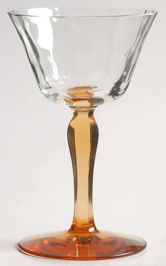 5093 Amber (Optic Loop, Amber Stem) Liquor Cocktail by Fostoria-1