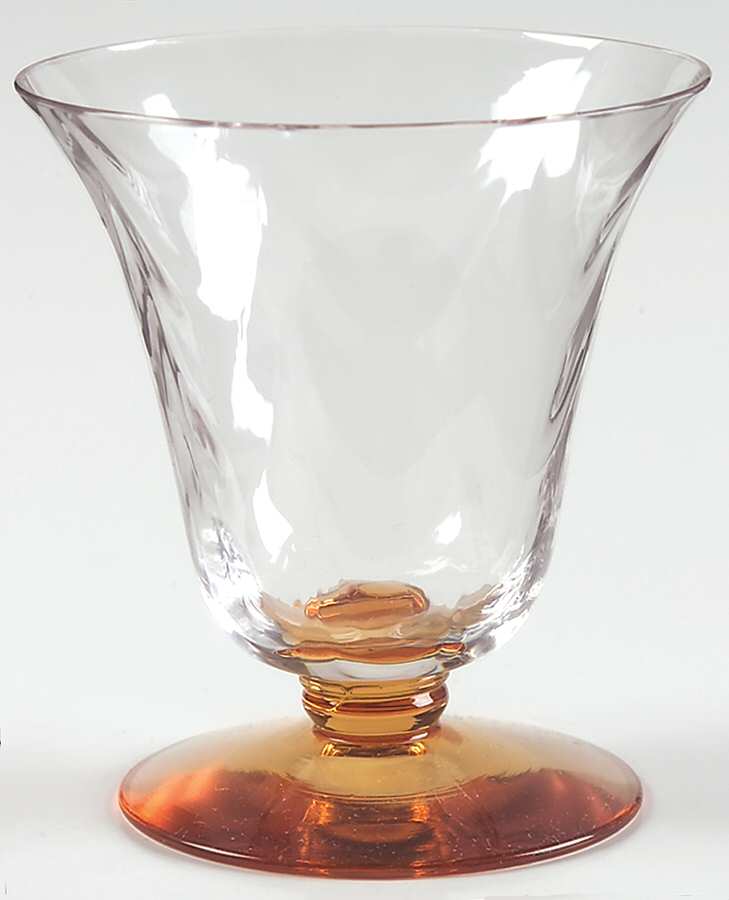 5093 Amber (Optic Loop, Amber Stem) Oyster or Fruit Cocktail by Fostoria-1