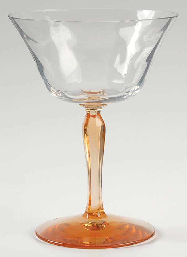 5093 Amber (Optic Loop, Amber Stem) Champagne/Tall Sherbet by Fostoria-1