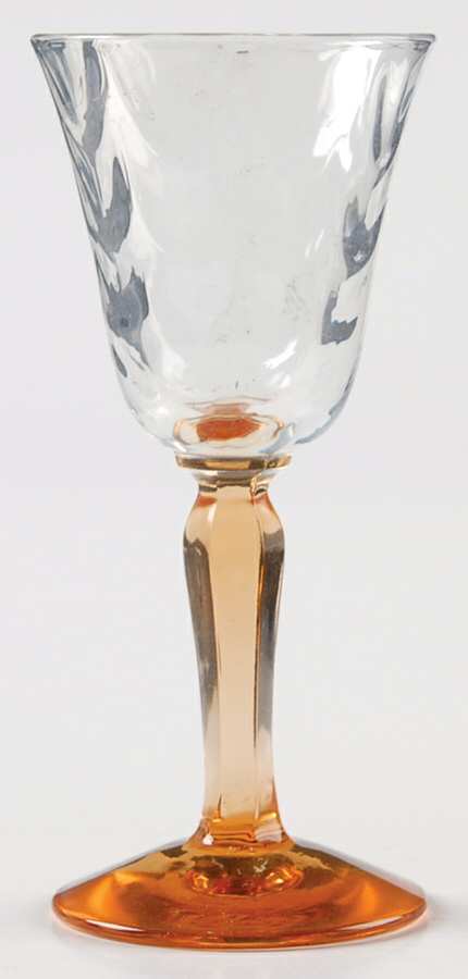 5093 Amber (Optic Loop, Amber Stem) Cordial Glass by Fostoria-1