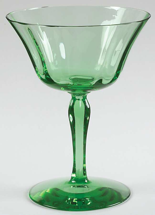5093 Green (Regular Optic) Champagne/Tall Sherbet by Fostoria-1
