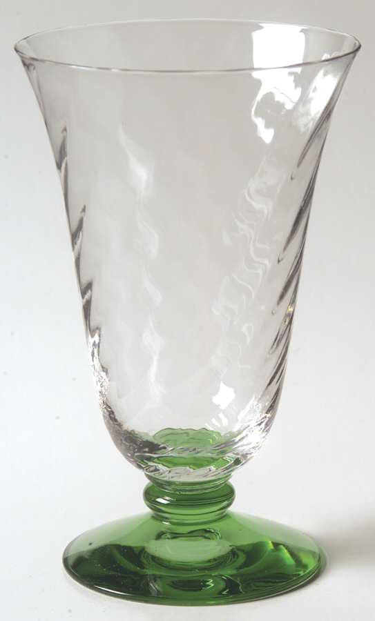 5093 Green Base (Swirl Optic) Footed Tumbler by Fostoria-1