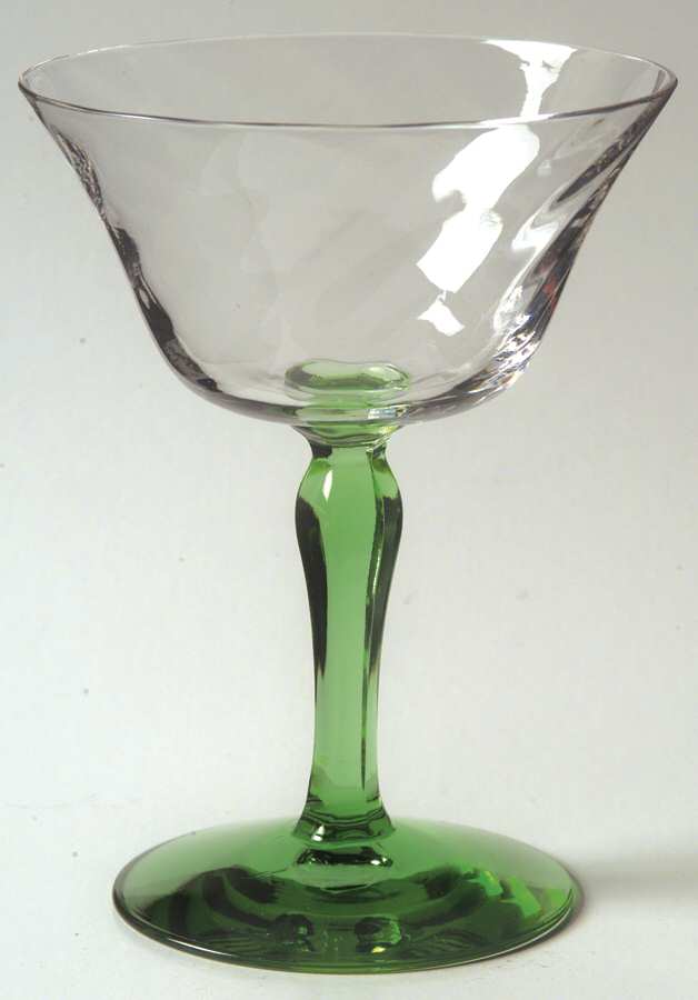5093 Green Base (Swirl Optic) Champagne/Tall Sherbet by Fostoria-1