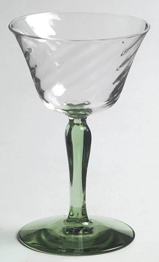 5093 Green Base (Swirl Optic) Liquor Cocktail by Fostoria-1