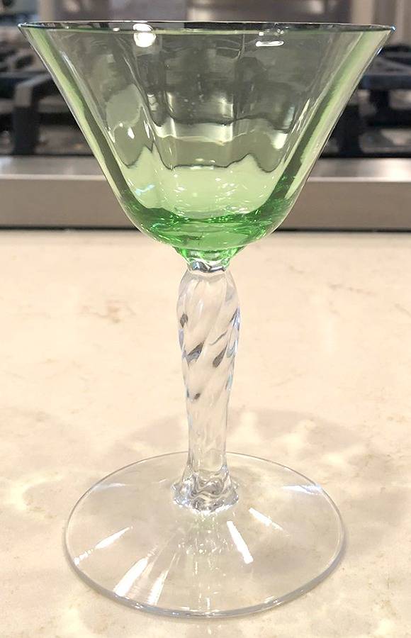 5097-5297 Green (Green Bowl, Clear Stem) Liquor Cocktail by Fostoria-1