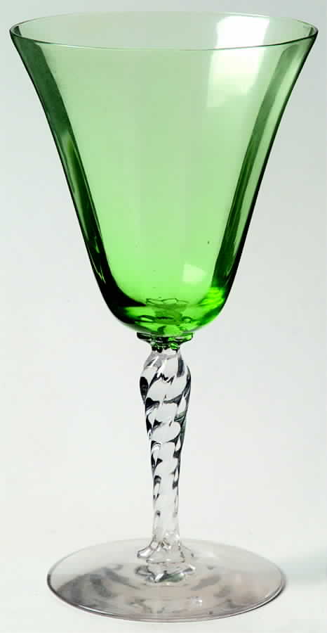5097-5297 Green (Green Bowl, Clear Stem) Water Goblet by Fostoria-1