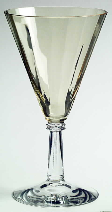 6202 Amber (Clear Stem) Water Goblet by Fostoria-1