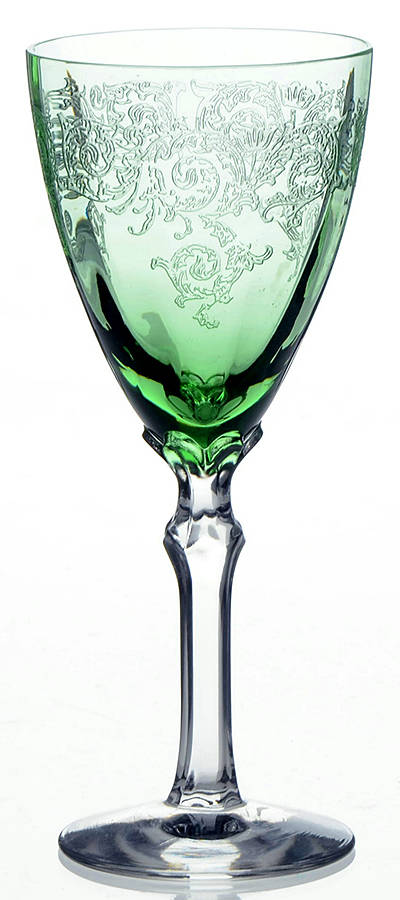 Acanthus Green Wine Glass by Fostoria-1