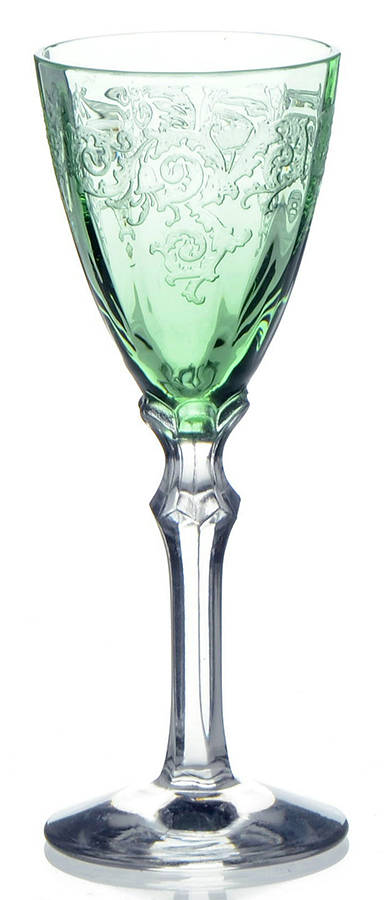 Acanthus Green Cordial Glass by Fostoria-1