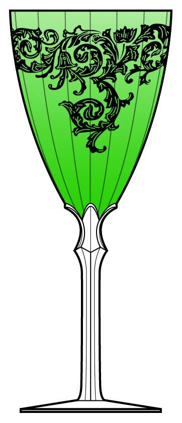 Acanthus Green Water Goblet by Fostoria-1