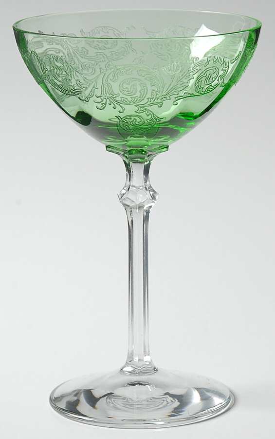 Acanthus Green Champagne/Tall Sherbet by Fostoria-1