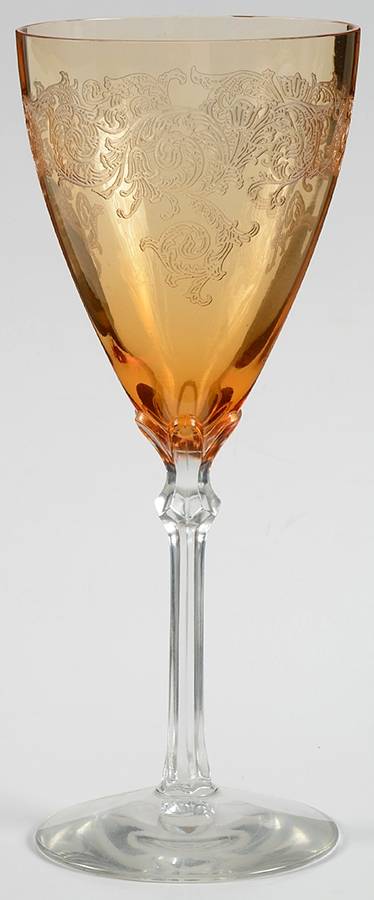 Acanthus Amber Water Goblet by Fostoria-1