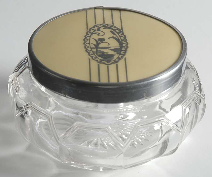 Alexis (Stem 1630, Heavy) Round Puff Box with Metal Lid by Fostoria-1