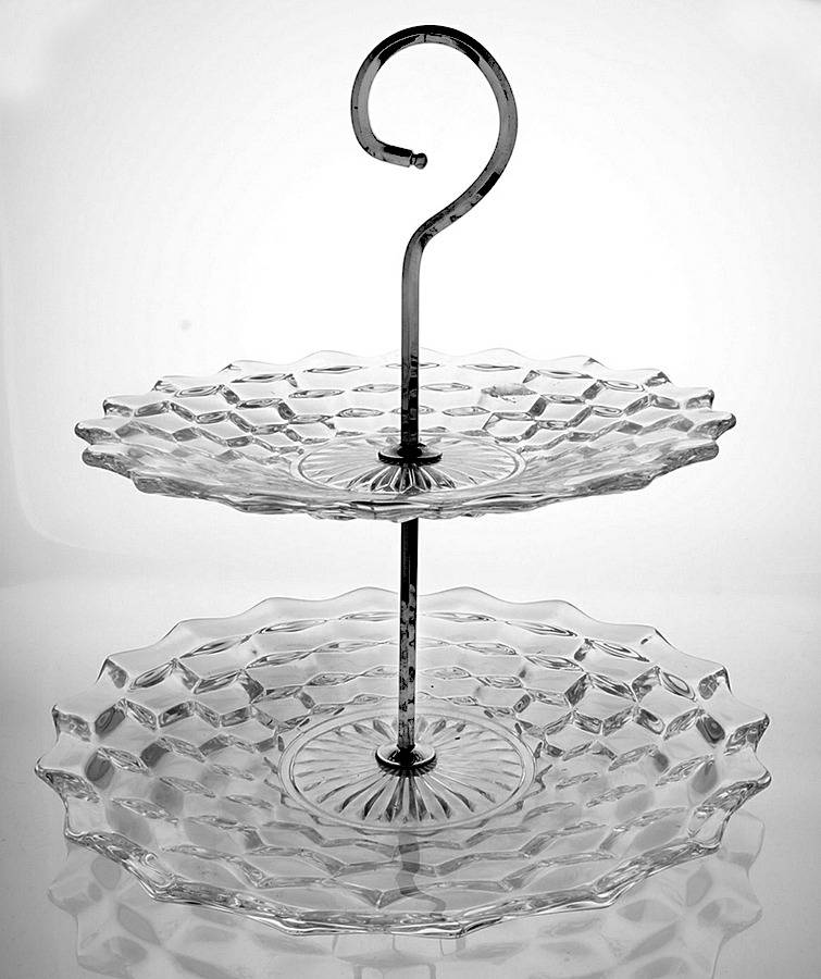 American Clear (Stem 2056) 2 Tier Serving Tray by Fostoria-1