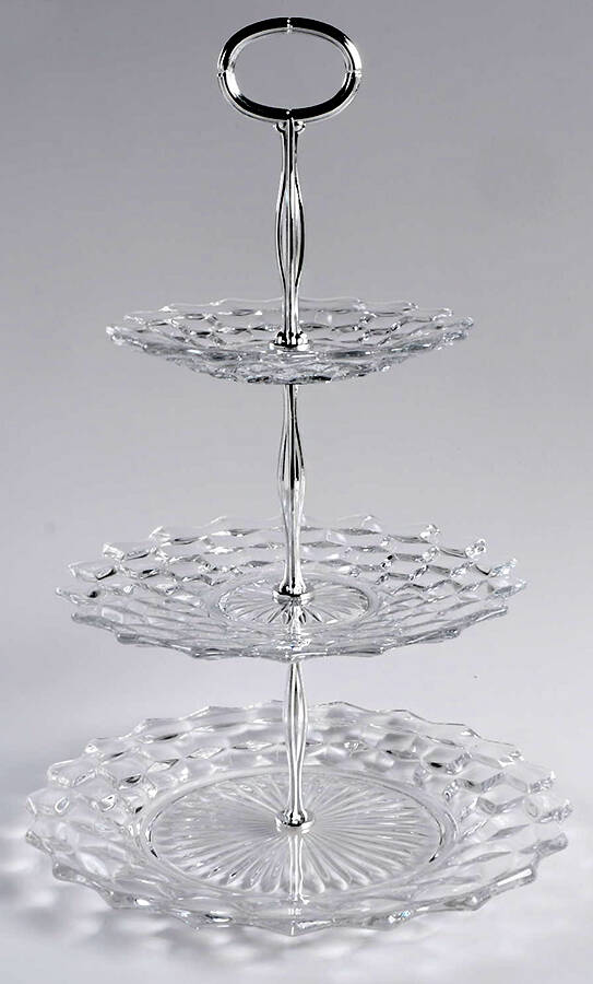 American Clear (Stem 2056) 3 Tier Serving Tray HC by Fostoria-1