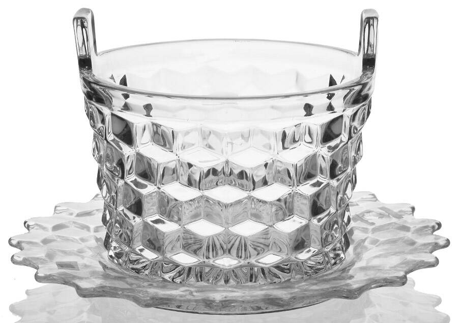 American Clear (Stem 2056) Small Ice Bucket and Underplate by Fostoria-1