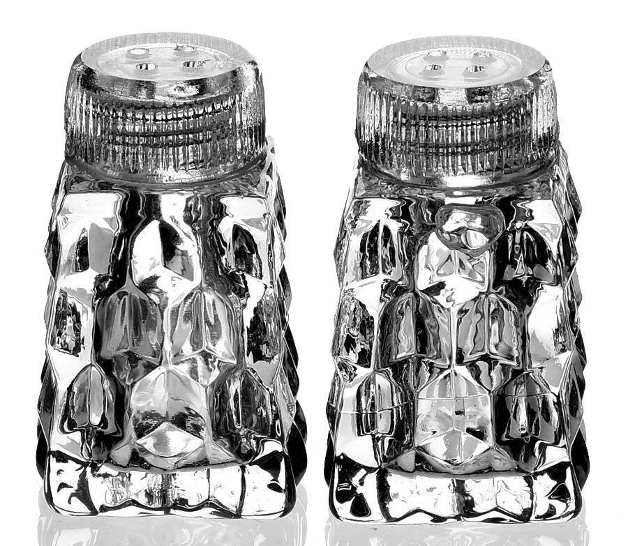 American Clear (Stem 2056) Individual Shaker Set W/Plastic Lids by Fostoria-1