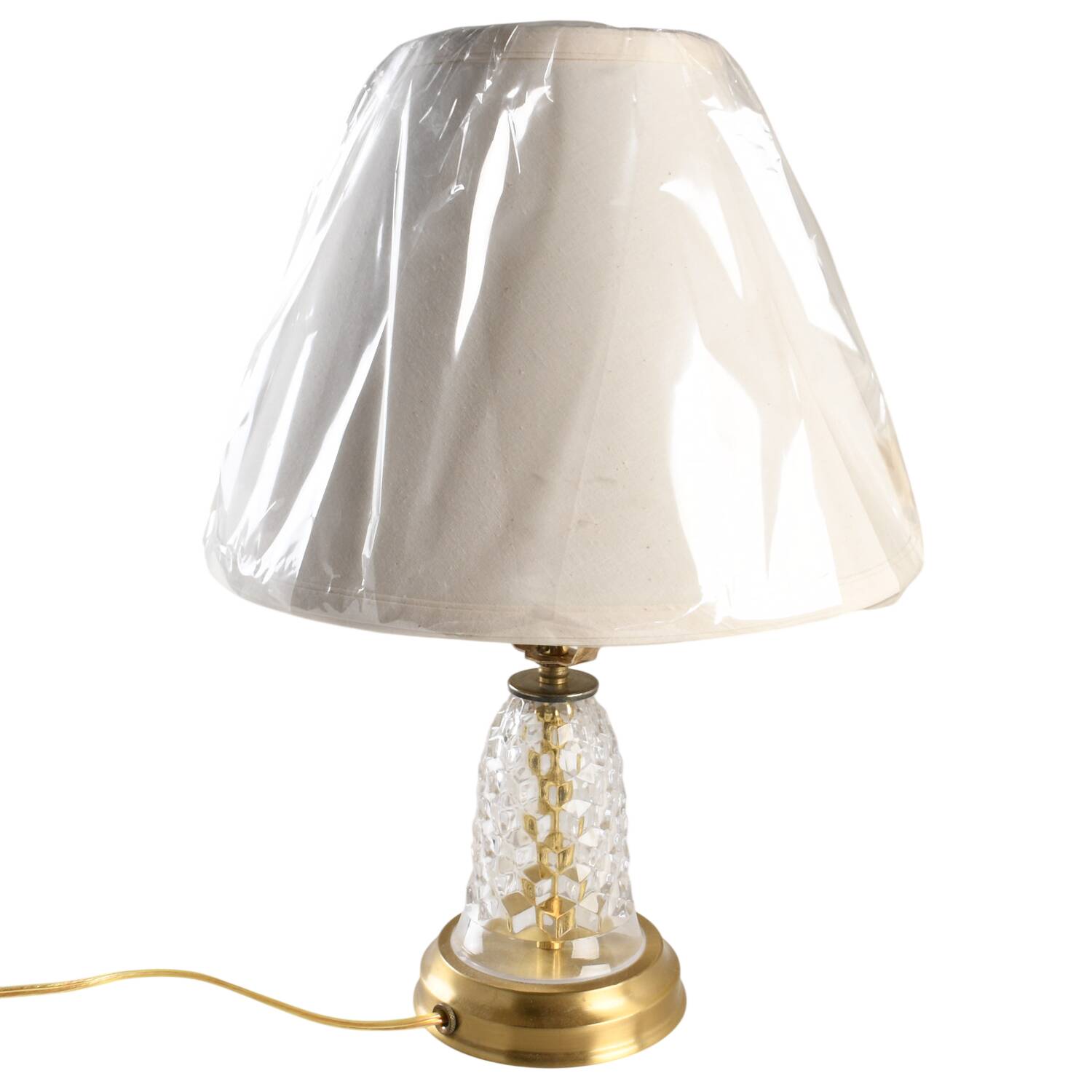 American Clear (Stem 2056) Electric Lamp & Shade HC by Fostoria-1