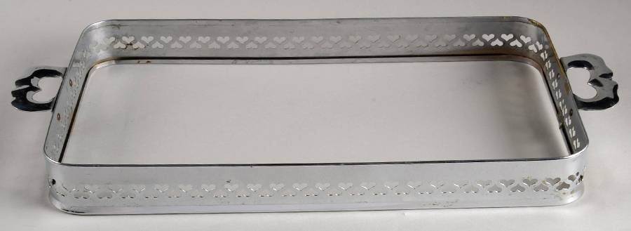 American Clear (Stem 2056) Metal Rectangular Frame for 5 Part Divided Tray by Fostoria-1