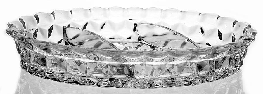 American Clear (Stem 2056) 9" Oval 3 Part Relish by Fostoria-1