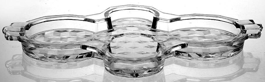American Clear (Stem 2056) Clover Leaf Condiment Tray by Fostoria-1