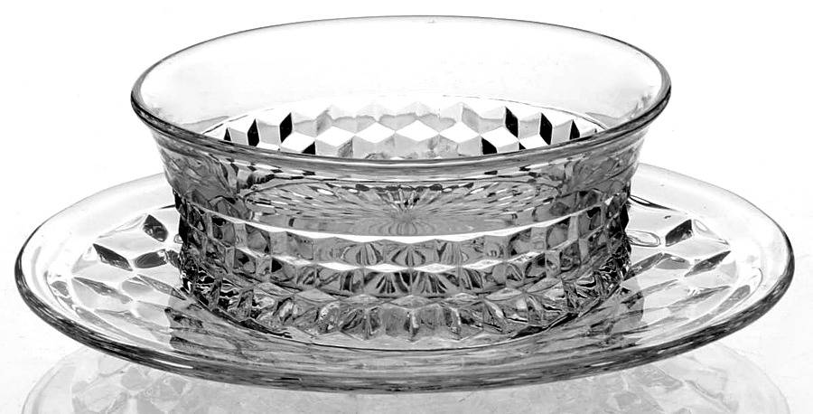 American Clear (Stem 2056) Flared Baby Bowl with Underplate by Fostoria-1