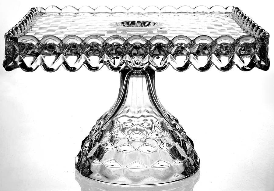 American Clear (Stem 2056) Square Cake Stand by Fostoria-1
