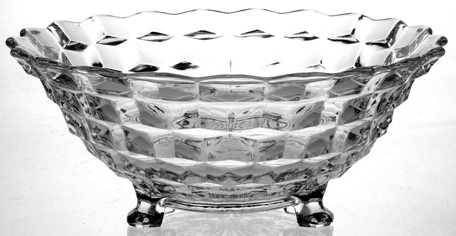 American Clear (Stem 2056) 10" 3-Toed Footed Bowl by Fostoria-1