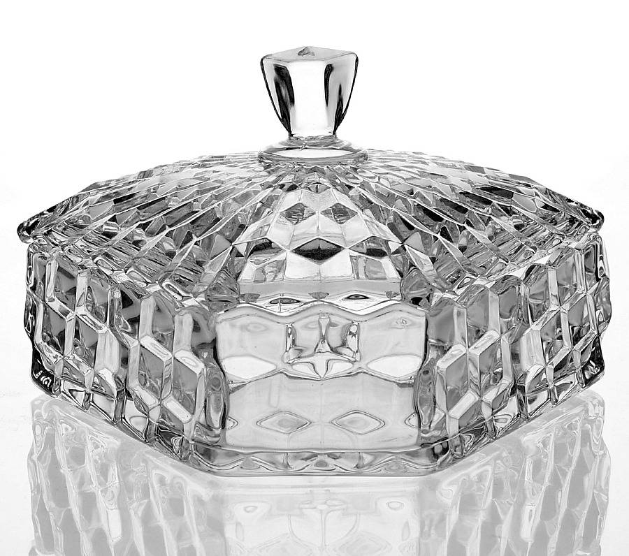 American Clear (Stem 2056) 3-Part Candy Dish with Lid by Fostoria-1