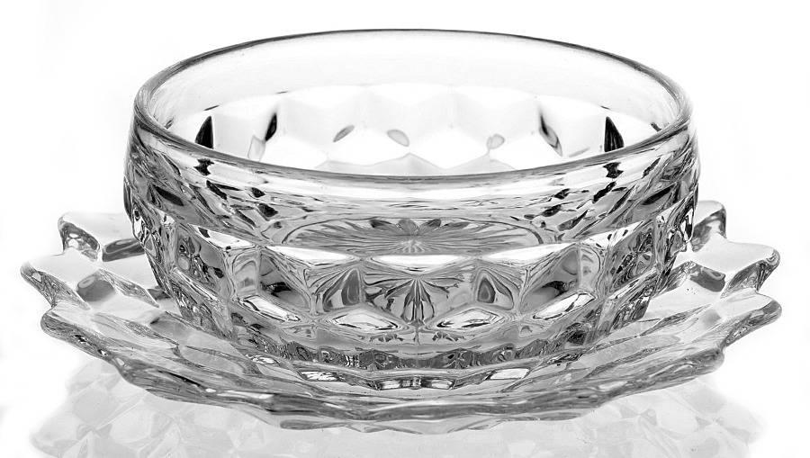 American Clear (Stem 2056) Finger Bowl W/New Underplate/Ice Tea Plate by Fostoria-1