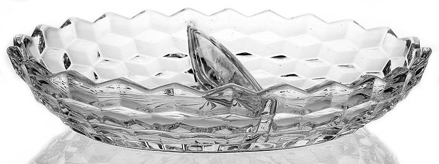American Clear (Stem 2056) Divided Oval Vegetable Bowl by Fostoria-1