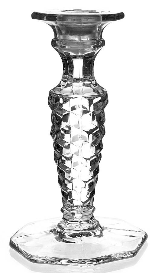 American Clear (Stem 2056) Octagonal Base Single Candlestick by Fostoria-1
